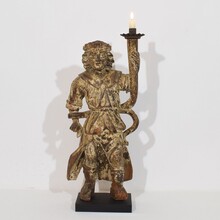 Baroque angel figure with candleholder, Italy circa 1650-1700