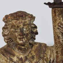 Baroque angel figure with candleholder, Italy circa 1650-1700