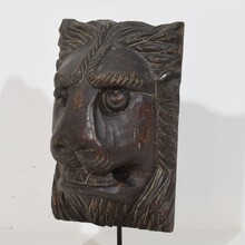 Carved wooden lion fragment, France circa 1650-1750