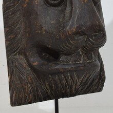 Carved wooden lion fragment, France circa 1650-1750