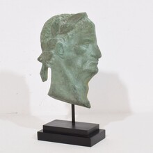 Bronze grand tour bust representing a roman emperor, Italy circa 1750-1850