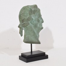 Bronze grand tour bust representing a roman emperor, Italy circa 1750-1850