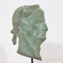 Bronze grand tour bust representing a roman emperor, Italy circa 1750-1850