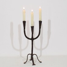 Hand forged iron candleholder, France circa 1750-1850