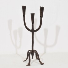 Hand forged iron candleholder, France circa 1750-1850