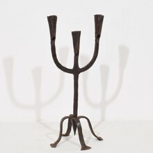 Hand forged iron candleholder, France circa 1750-1850