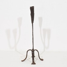 Hand forged iron candleholder, France circa 1750-1850