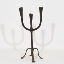 Hand forged iron candleholder, France circa 1750-1850