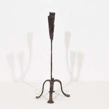 Hand forged iron candleholder, France circa 1750-1850