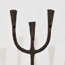 Hand forged iron candleholder, France circa 1750-1850