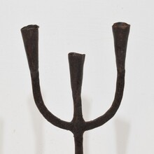 Hand forged iron candleholder, France circa 1750-1850