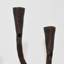 Hand forged iron candleholder, France circa 1750-1850