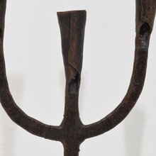 Hand forged iron candleholder, France circa 1750-1850