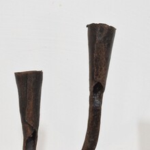 Hand forged iron candleholder, France circa 1750-1850