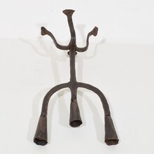 Hand forged iron candleholder, France circa 1750-1850