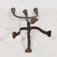 Hand forged iron candleholder, France circa 1750-1850