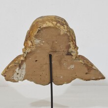 Baroque carved giltwood angel head on wings, Italy circa 1750