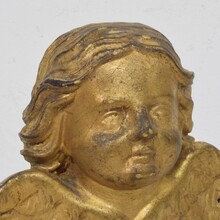 Baroque carved giltwood angel head on wings, Italy circa 1750