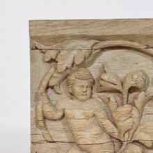 Carved oak panel depicting an angel on an acanthus curl, France circa 1750