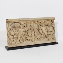 Carved oak panel depicting two angels and an eagle, France circa 1750