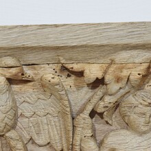 Carved oak panel depicting two angels and an eagle, France circa 1750