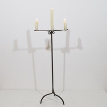 Hand forged iron candleholder, France 18th century