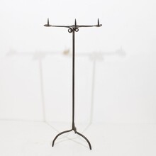 Hand forged iron candleholder, France 18th century