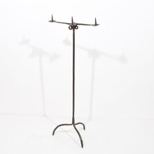 Hand forged iron candleholder, France 18th century