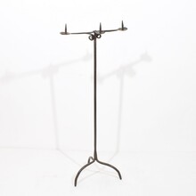 Hand forged iron candleholder, France 18th century