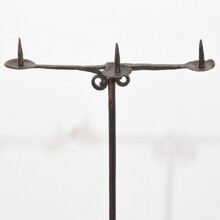 Hand forged iron candleholder, France 18th century