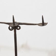 Hand forged iron candleholder, France 18th century