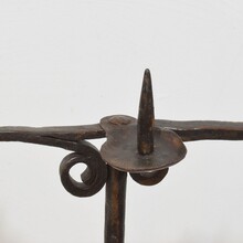 Hand forged iron candleholder, France 18th century