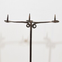 Hand forged iron candleholder, France 18th century