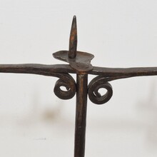 Hand forged iron candleholder, France 18th century