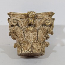 Neoclassical carved wooden capital, France 18th century