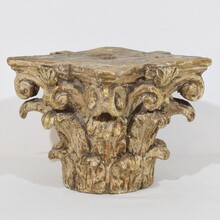 Neoclassical carved wooden capital, France 18th century