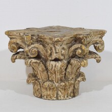 Neoclassical carved wooden capital, France 18th century