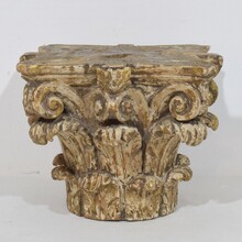 Neoclassical carved wooden capital, France 18th century