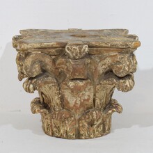 Neoclassical carved wooden capital, France 18th century