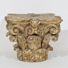 Neoclassical carved wooden capital, France 18th century