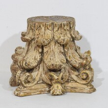 Neoclassical carved wooden capital, France 18th century