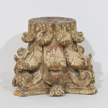 Neoclassical carved wooden capital, France 18th century