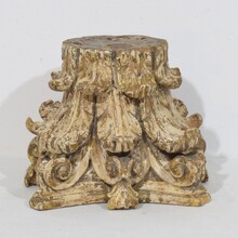 Neoclassical carved wooden capital, France 18th century