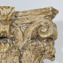 Neoclassical carved wooden capital, France 18th century