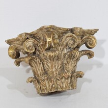 Weathered carved wooden capital, France 18th century