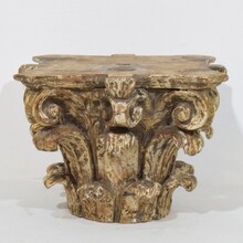 Weathered carved wooden capital, France 18th century