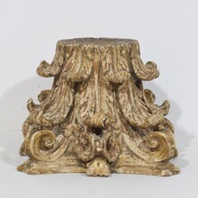 Weathered carved wooden capital, France 18th century