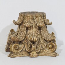 Weathered carved wooden capital, France 18th century