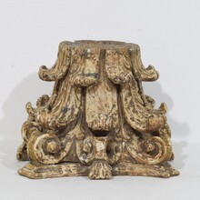 Weathered carved wooden capital, France 18th century