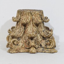 Weathered carved wooden capital, France 18th century